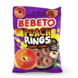 Bebeto Gummy  Peach Rings Candy, Halal Certified, 2.8 Oz (Case of 12)