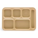 Cambro Cafeteria Trays With Compartments, 10" x 14.5" | Tan