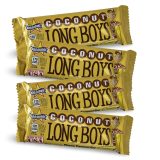 Coconut Long Boys Nostalgic New Orleans Chewy Candy Full Size Candy Bars, 4 Total
