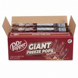 Dr Pepper Giant Freeze Pops 27 Pack, Jumbo 15 Inch+ Frozen Ice Pops Classic Soda Flavor