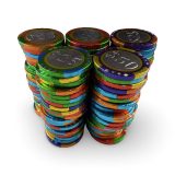 Foil-Wrapped Chocolate Casino Chips – Mixed Denominations | Approx. 100