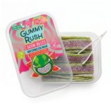 Gummy Rush Sour Belts, 10oz Container, Non GMO, Real Fruit Juice, No Artificial Colors, Top 6 Allergen Free | Watermelon Wave