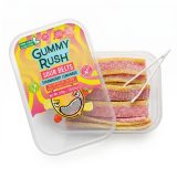 Gummy Rush Sour Belts, 10oz Container, Non GMO, Real Fruit Juice, No Artificial Colors, Top 6 Allergen Free | Strawberry Lemonade