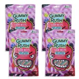 Gummy Rush Sour Belts, 3.4oz Bag, Non GMO, Real Fruit Juice, No Artificial Colors, Top 6 Allergen Free | Berry Bonanza