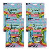 Gummy Rush Sour Belts, 3.4oz Bag, Non GMO, Real Fruit Juice, No Artificial Colors, Top 6 Allergen Free | Rainbow Burst