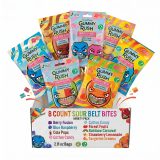 Gummy Rush Sour Belts Variety Pack | 8 Unique Flavors, Non GMO, Real Fruit Juice | Cola Pops, Strawberry Lemonade, Tangerine Dreams & More