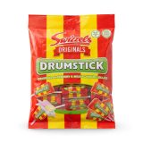Swizzels Drumstick Lollies UK Imported Candy | Raspberry & Milk Flavored Chewy Lollipops 120g