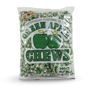 Albert's Fruit Chews – Classic Chewy Candy 240 Ct Bag | Individually Wrapped, Green Apple