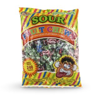 Albert's Fruit Chews – Classic Chewy Candy 240 Ct Bag | Individually Wrapped, Assorted Sour