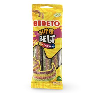 Bebeto Gummy  Super Belts Fizzy Fruit Mix Candy, Halal Certified, 2.65 Oz (Case of 12)