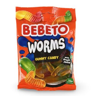 Bebeto Gummy Worms Candy, Halal Certified, 2.8 Oz (Case of 12)