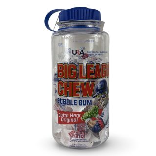 Big League Chew Reusable 32 oz Water Bottle Filled with Assorted Gumballs Fun Sports-Themed Candy Gift