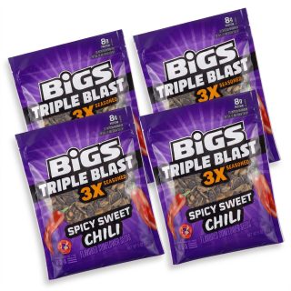 BIGS Triple Blast 3X Seasoned Sunflower Seeds 4 Pack | Spicy Sweet Chili