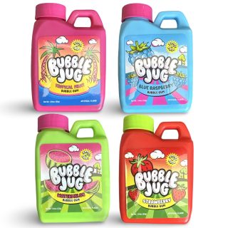 Bubble Jug Bubble Gum Variety Pack – Blue Raspberry, Watermelon, Strawberry & Tropical Fruit | 4 Mini Gum Jugs