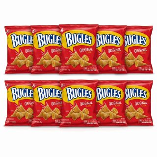 Bugles Original Corn Snacks 10 Pack, 0.88 oz Individual Bags Crispy Crunchy Snack Packs