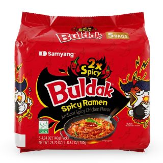 Buldak Spicy Chicken Ramen Korean Instant Noodles, 5 Pack | 2x Spicy