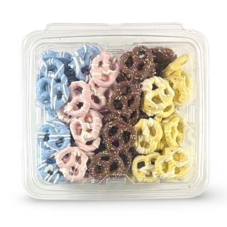 Carlotta’s Bakery Mini Coated Pretzel Bites Assorted Flavors - 1 lb  – Milk Chocolate, Lemon, Blueberry & Strawberry Variety Pack