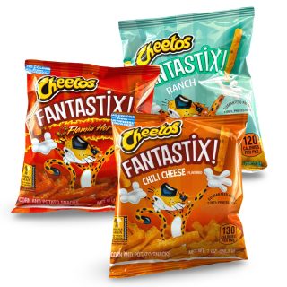 Cheetos Fantastix Crunchy School Snacks Bulk Pack, 24 Count | Flamin' Hot, Ranch and Chili Cheese