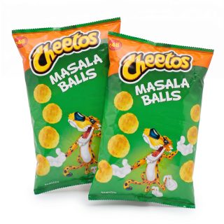 Cheetos Masala Balls from India, No Artificial Colors or Flavors, Crunchy Indian Masala Corn Snacks, 2 Pack, 84 g Each