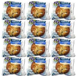 Chef Pierre Blueberry Muffins Individually Wrapped, 4 oz Bakery Muffins, Pack of 12