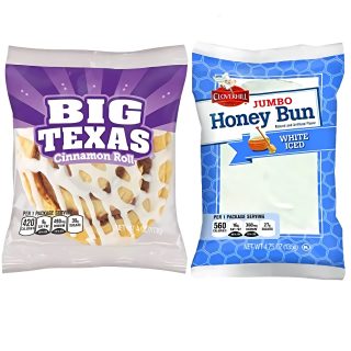Cloverhill Jumbo White Iced Honey Bun & Big Texas Cinnamon Roll Combo | 12 Pack