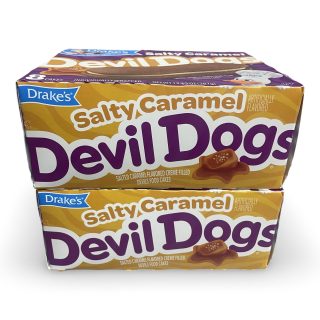 Drake's Limited Edition Devil Dogs – 2 Boxes | Salted Caramel Chocolate Snack Cake Sandwiches
