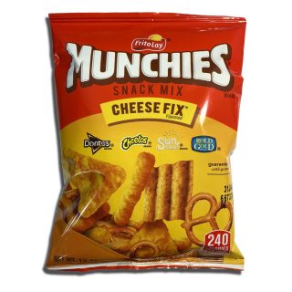 Frito Lay Munchies Cheese Fix Snack Mix, 8 Bags 1.75 oz Each - Crunchy Combo of Doritos Cheetos Sun Chips & Pretzels
