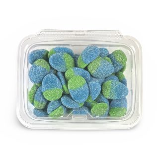 Fruit Flavored and Shaped Gummies, Blue Raspberry Filled, 1 lb. Tub