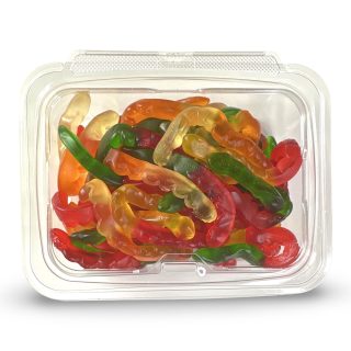 Fruity Flavorful Colorful Nostalgic Gummy Large Fruit Worms Candy,  1 Lb. Tub