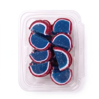 Gourmet Agar Jelly Fruit Slices, 1 lb Tub, Full Size, 20+ Fruit Flavors | Blue Raspberry