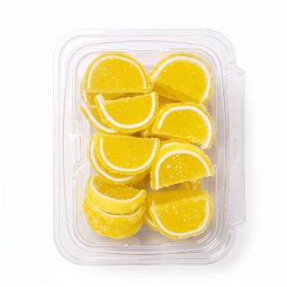 Gourmet Agar Jelly Fruit Slices, 1 lb Tub, Full Size, 20+ Fruit Flavors | Lemon
