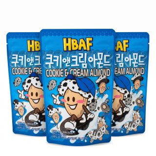 HBAF Korean Imported Exotic Coated Almonds,  3 Pack | Cookie & Cream