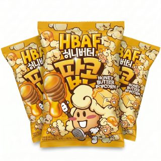 HBAF Korean Imported Exotic Popcorn,  3 Pack | Honey Butter