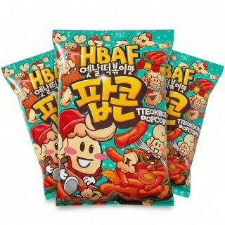 HBAF Korean Imported Exotic Popcorn,  3 Pack | Tteokbokki