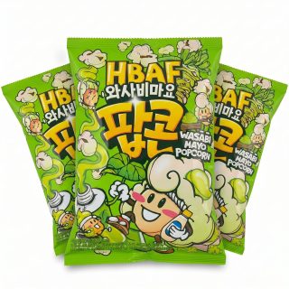 HBAF Korean Imported Exotic Popcorn,  3 Pack | Wasabi Mayo