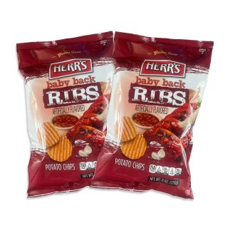 Herr's Bold Flavored Potato Chips 6 oz Bags, 2 Pack | Baby Back Ribs
