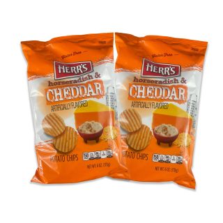 Herr's Bold Flavored Potato Chips 6 oz Bags, 2 Pack | Horseradish & Cheddar