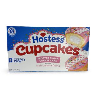 Hostess Snack Cakes Multipack Box, Frosted Sugar Cookie Cupcakes, 6 Count Box