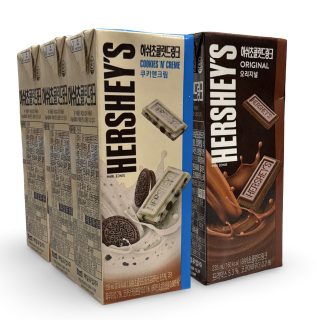 Imported Hershey's Chocolate Milk Drinks 6 Pack, Combo Original Chocolate and Cookies N' Cream Milk