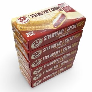 JJ's Bakery Classic Glazed Fruit & Cream Pies – 4 oz, 6 Pack | Strawberries N Cream