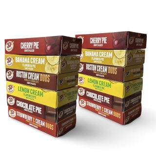 JJ's Bakery Glazed Pie Cream Flavored Variety Pack, 4 Oz Individually Boxed | Pack of 12