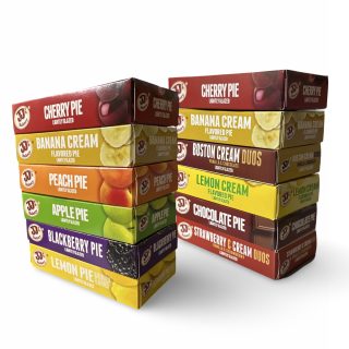 JJ's Bakery Glazed Pie Ultimate Cream & Fruit Variety Pack 4 Oz Individually Boxed | Pack of 12