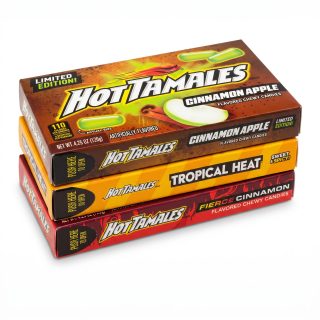Limited Edition Hot Tamales Chewy Candy, 3 Pack Theater Boxes | Sampler (Cinnamon Apple, Tropical Heat, Fierce Cinnamon)