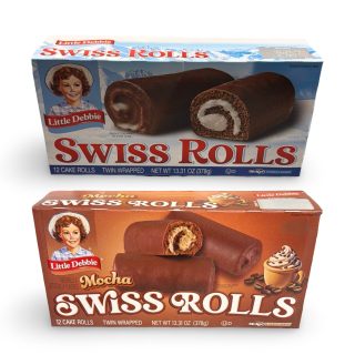 Little Debbie Swiss Roll Variety Pack, Classic Chocolate & Mocha Swiss Rolls, 2 Boxes, 24 Total Rolls