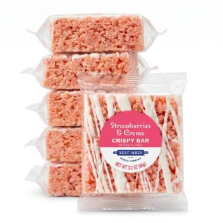 Marshmallow Crispy Treat Bars, Strawberries & Cream | 6 Pack