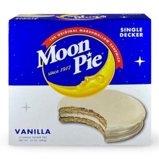Moon Pie Single Decker - Vanilla. The Original Marshmallow Sandwich, 12 Pies