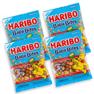 NEW Balla Bites Gummy Candy, Chewy & Soft, 4 Pack, 4.5 oz Share Size Bags