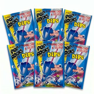 Pop Rocks Popping Candy, Gum & Dips 6 Pack | Dips Blue Raspberry