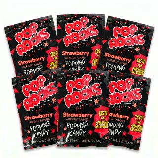 Pop Rocks Popping Candy, Gum & Dips 6 Pack | Strawberry