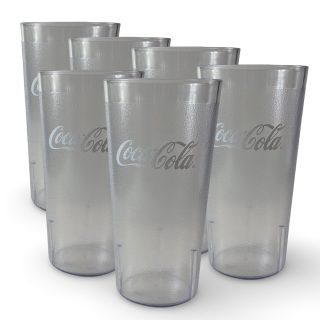 Retro Casual Restaurant Tumblers – 6 Pack | Cola, 22 Ounce